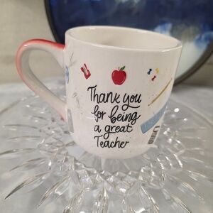 Thank You Teacher Mug - Red and White